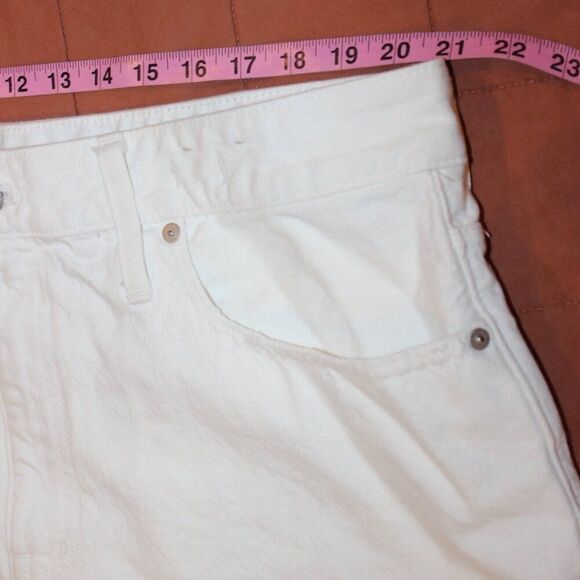 Madewell White High Rise Plus Relaxed Denim Jean Shorts Women's Size 18W i - Picture 10 of 12